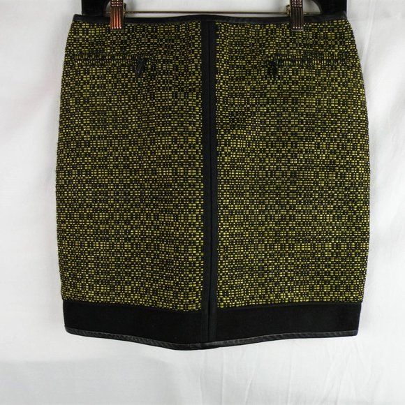 NWOT MISSONI TWEED LEATHER TRIM ZIPPER SKIRT 40